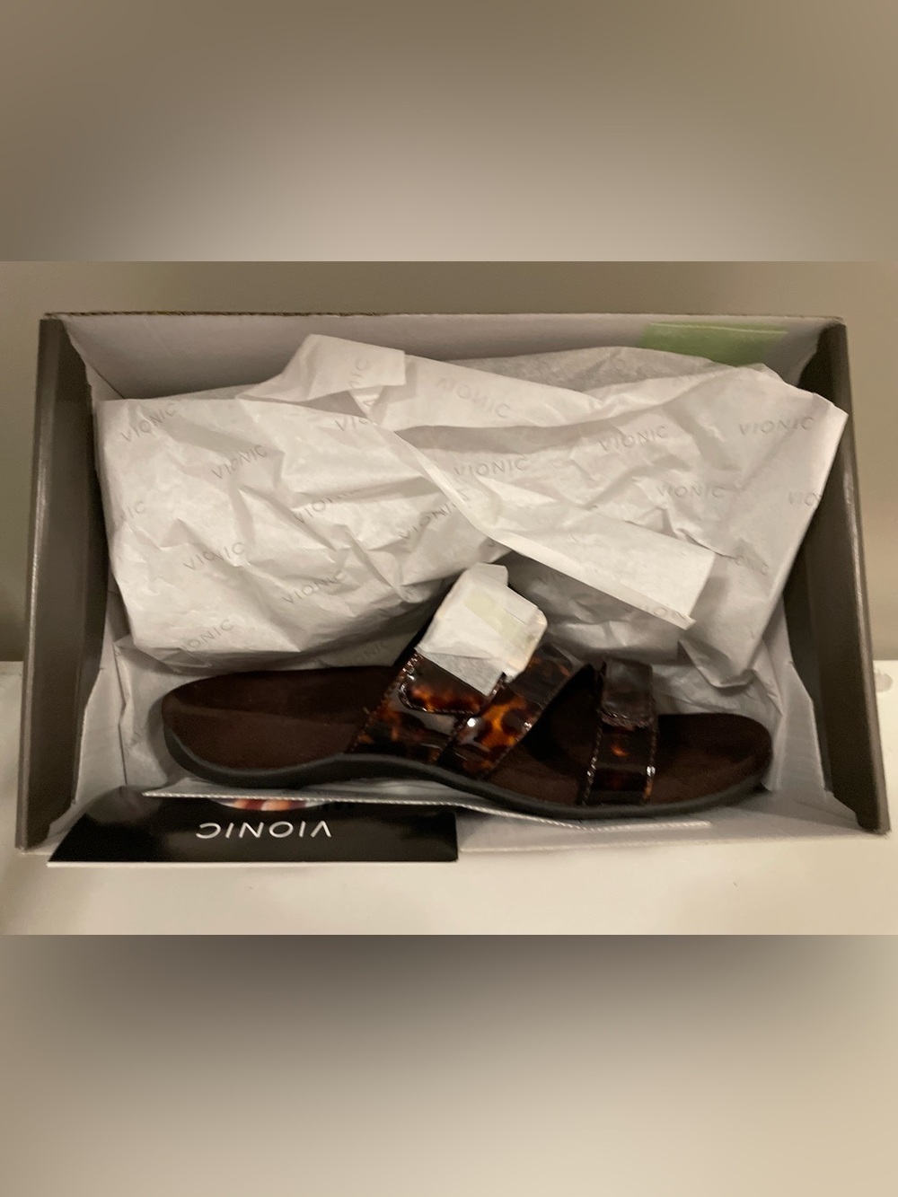 NWOT Vionic Orthotic adjustable tortoise slide sandals - Picture 4 of 7